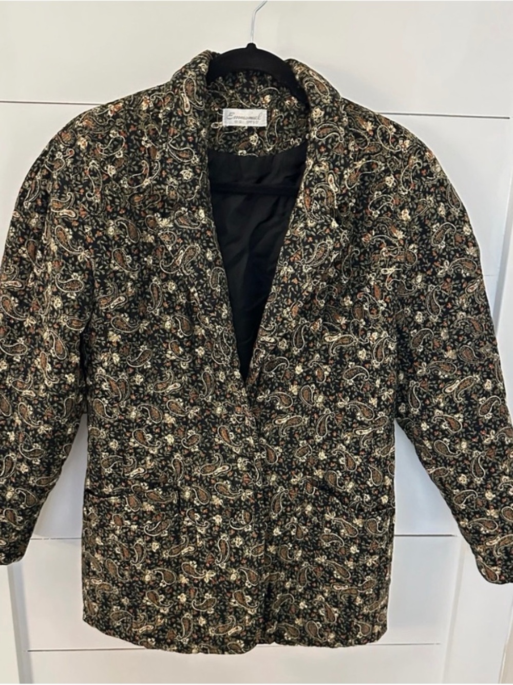 Y2K VINTAGE Quilted Paisley floral adjustable back lined woman jacket boho chic